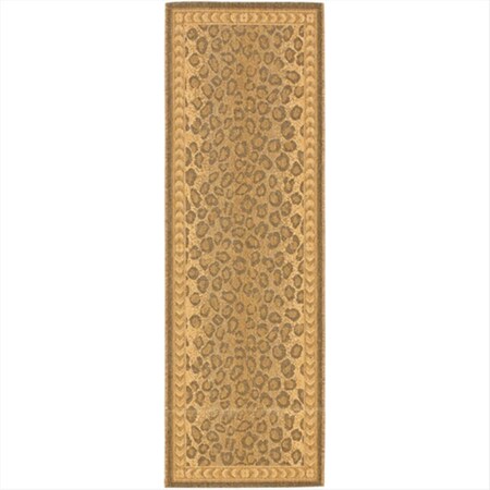 Safavieh 2 Ft. -4 In. X 6 Ft. -7 In. Runner Indoor-Outdoor Courtyard- Natural And Gold- Machine Made Rug CY6100-39-27